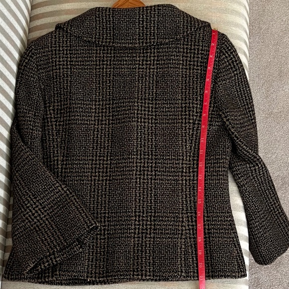 VTG Ann Taylor 100% Virgin Wool Window Plaid Jacket - Picture 5 of 13